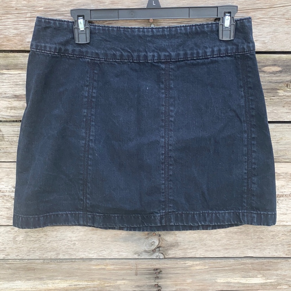 Free People | Zip to It Black Denim Mini Skirt 10